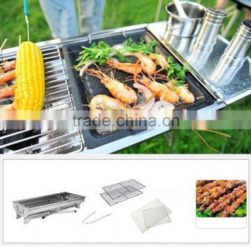 Outdoor Picnic Stainless Steel Charcoal Drawer Design BBQ Grill With Foldable Legs photo-6