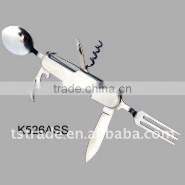 2014 Picnic Multi Stainless Steel Barbecue Tool Set Outdoor Tableware/Multi Knife/Pocket Knife(K526ASS)