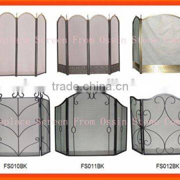 Wrought iron Three-Panel Fireplace Screen