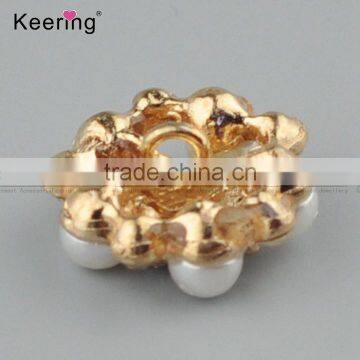 Wholesale Fashionable Metalic Rhinestone Pearl Button for Decoration WBK-1485 photo-2
