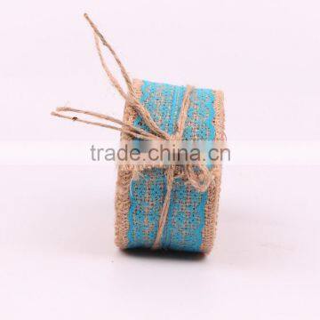 Jute Burlap Natural Hessian Ribbon With Lace Trim Wedding Rustic Vintage photo-3