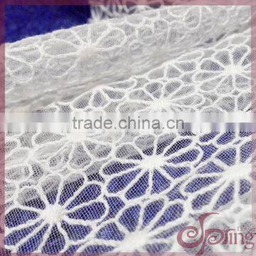 Small flower embroidery nylon volle lace fabric for dress