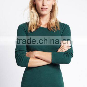 2017 New 100% Cotton Slim Fit Ladies Base T-shirt O Neck Blank Long Sleeve Women T-shirt photo-2