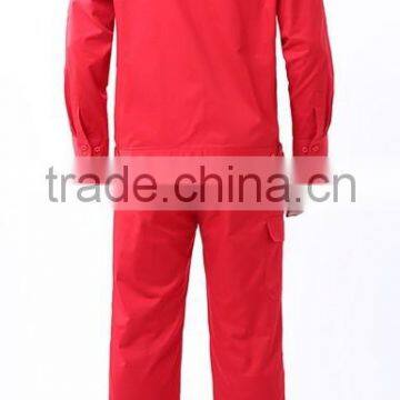 Red 100%cotton Flame Retardant Waterproof Oil Repellent Trousers Workwear Uniform photo-2