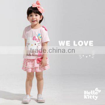 2014 new summer girls clothing suits kids hello kitty outfits baby suits