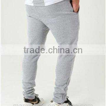 Mens Grey Tapered Gym Jogger Pants Polyester Cotton Fleece Black Fitness Sweatpants Navy Blue Fitted Joggers photo-2