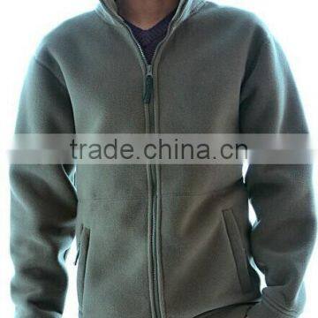 Europe Style Fashion Cheap Winter Plain Full Zip Polar Fleece Jacket Hoodies With Side Pocket