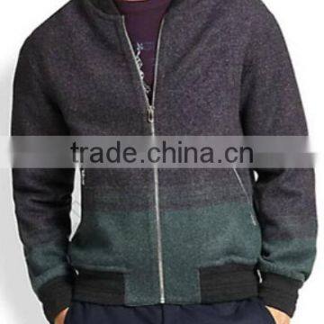 Ombre Bomber Jacket,fashion Subtle Ombre Effect Updates Jacket ,ribbed Trim Warmth Jacket photo-3