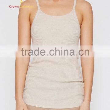 Ladies Sleeveless Knit Cashmere Pullover Sweater