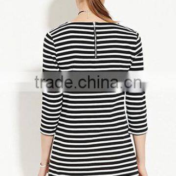 Classic Stripes Straight 7 Minutes of Sleeve Dress photo-4