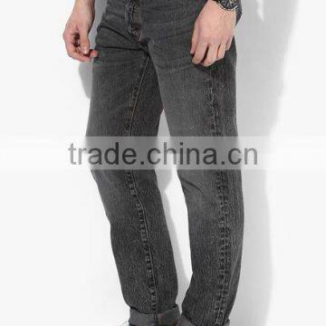 Man Grey Washed MIddle Rise Wholesale Distressizable Denim Jeans photo-3