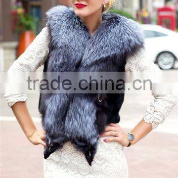 Autumn Winter Genuine Real Natural Fox Fur Vest Women's Full Pelt Waistcoat Warm Fashion Short Gilet photo-6