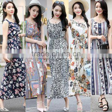 Fashion Girl's Summer Folral Printed Chiffon Dress Boho Maxi Beach Dress