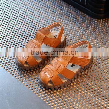 S60218B 2017 Korea Style Boy Children Leather Sandals Child Baby Beach Shoes photo-3