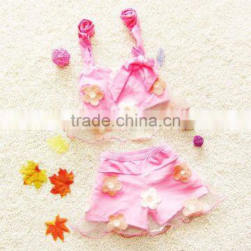 S31343W Fancy flower bikini girls photo bathing suit