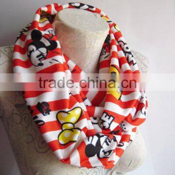 Scarf , Printed White Scarf ,Printed Infinity Scarf ,White Infinity Scarf photo-6
