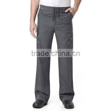 Men's Pewter V-Neck Scrub Top With Multi Functional Pockets photo-3