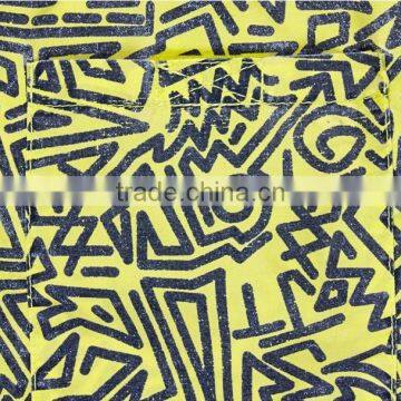 Factory Custom 100% Cotton Wholesale Athletic Shorts With Abstract Print Acid Wash photo-3