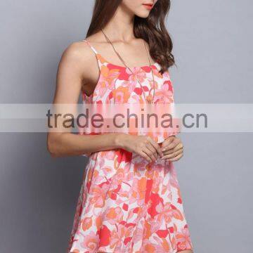 New Fashion Ladies Dresses Sleeveless Summer Korean Floral Dress for Sale photo-2