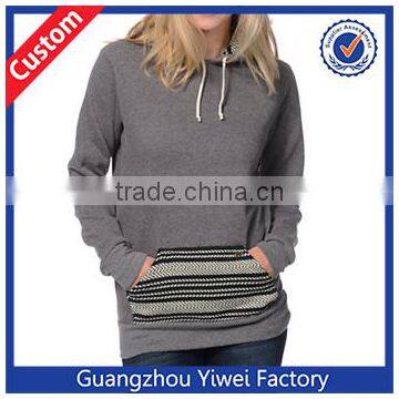 2014 Fashion Style Krochet Kids Grey Crochet Pocket Pullover Hoodie