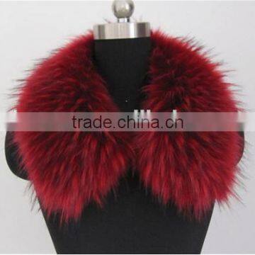 Custom made all kinds of artificial wool imitation raccoon fur collar imitation fox fur collar cap top two-color fur collar