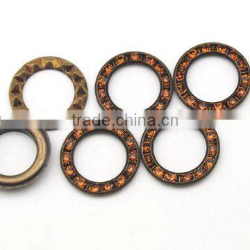 5 Colors 22mm Big Round Metal Brass Rhinestone Eyelets Crystal Diamond Grommets Glass Eyelets RE-22mm photo-5