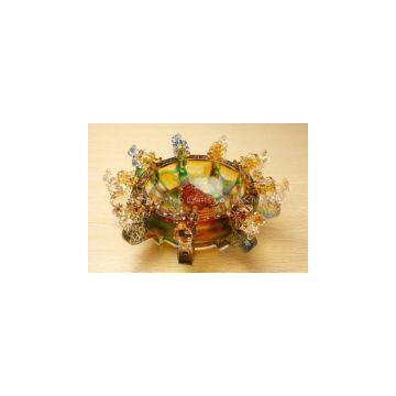 Liu li nine dragons crystal candy plate