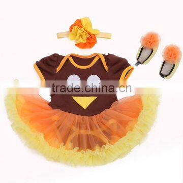 Newborn baby chiffon tutu rompers Turkey Thanksgiving outfits kids M6080101
