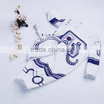 Baby Boy Clothes Set Cotton Fabric Prints Romper Jumpsuit with Hat