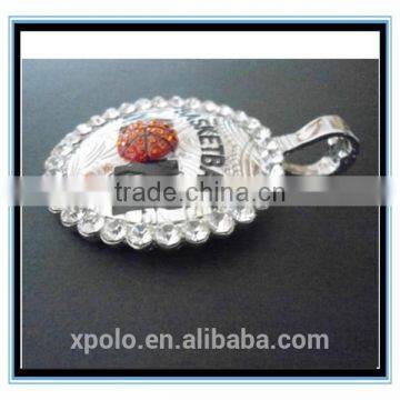 XP-MP-099355 FACTORY PRICE Rhinestone Sport Ball Baseball ,softball ,basketball MOM Necklace Wholesale photo-2