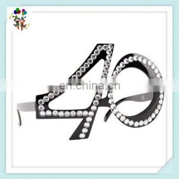 Birthday Novelty Fun Clear View Bling 40 Age Number Party Glasses HPC-0672