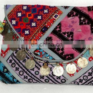 Indian Tribal Banjara Clutch Bag Gypsy Embroidery Vintage Banjara Clutch Cotton Hand Bag photo-3