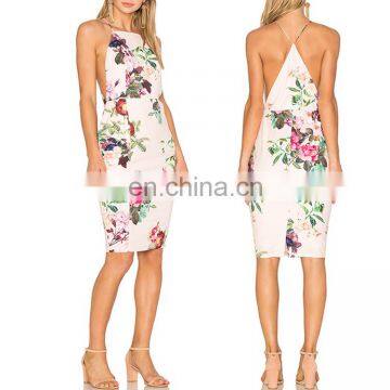 Sexy neck women pictures garden designer one piece party dress