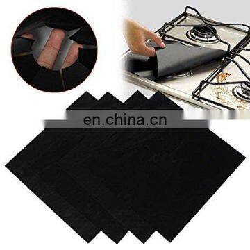 Pack of 4 Black Gas Rang Protectors Reusable Easy Clean photo-2