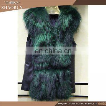 2016 Wholesale New Fur Garment Real Raccoon And Sheep Skin High Quality Fur Vest For Women photo-4