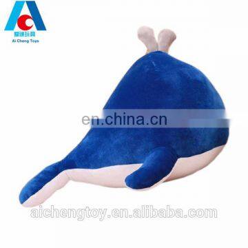 sea animal japan whale design blue plush stuffed toy pillow