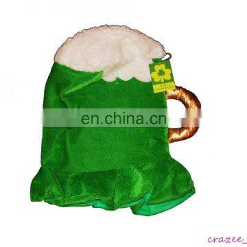 St Patrick's Day Beer Mug Velvet Hat Irish Ireland St Patty Fun Party NEW