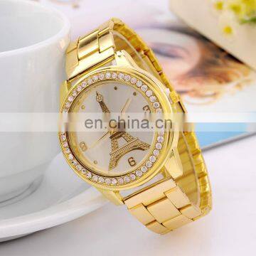Mens and Women Unisex Luxury Band Gold Stainless Steel Wrist Watches photo-2