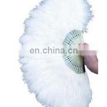 wholesale cheap white dancing Burlesque feather hand fans FW-0067