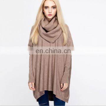 Women wear high necked autumn and winter bat sweater