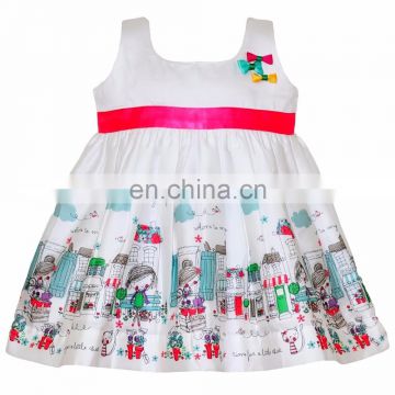 Girl Village Cartoon Printed Frock