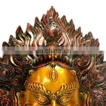 Statue Mahakala Buddha Tibet Buddhism Tibetan Vajrapani Old Wall Hanging Mask Home Vintage Art Ethnic Decorative Wholesale photo-4