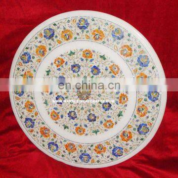 Marble Flower Inlay Table Top Pietra Dura Art Work