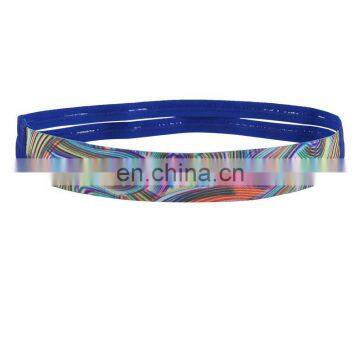 2017 New Style Heat Transfer Print Two Strands Elastic Headband With Slicone Strip