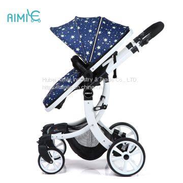 High-view Folding Baby Stroller With White Chassis photo-4