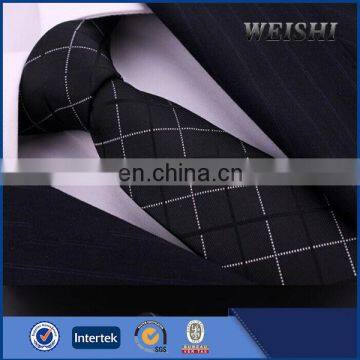 Men black business tie grid formal necktie from china