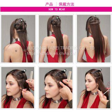 Top Virgin Peruvian Human Hair 100 Clip in Hair Extension, Virgin Hair photo-5