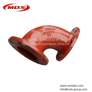 BS EN545 ductile iron elbow pipe fitting for water