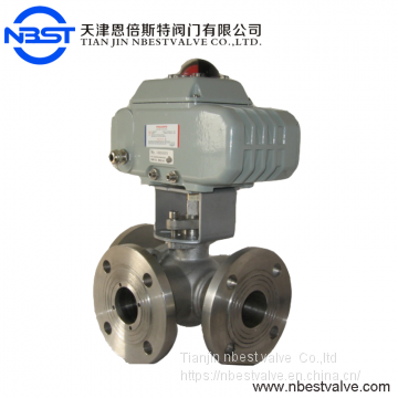 Motorized Stainless Steel Flange Three Way 11/2'' Ball Valve photo-2