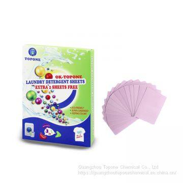 TOPONE Innovation Antibacterial Anionic Surfactant Biodegradable Laundry Detergent Sheets